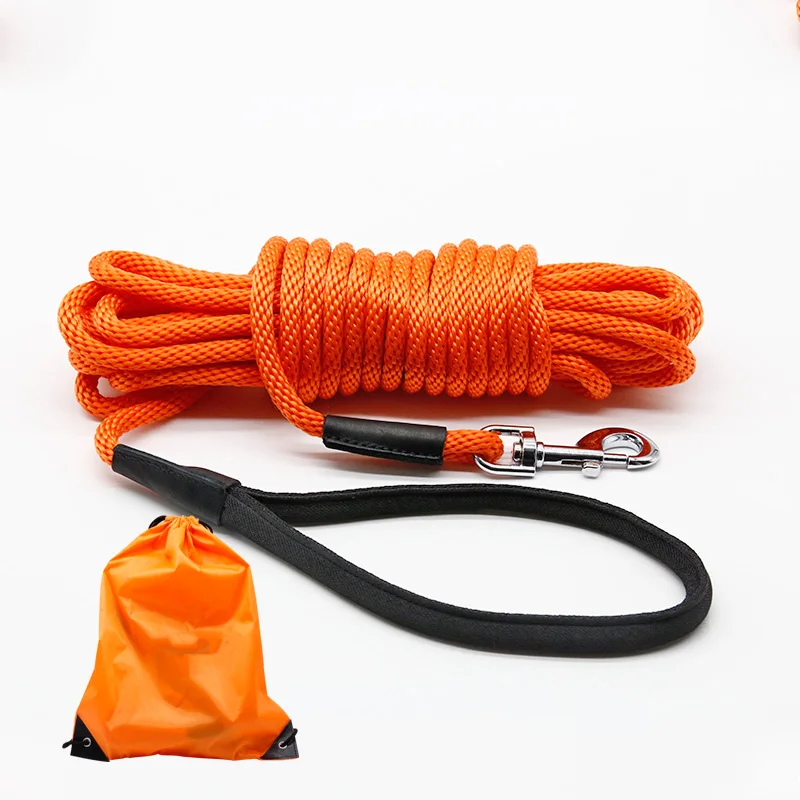

Wholesale Training Dog Supplies PP Rope Training Tracking Dog Leash Leads In 15 Meters Long With Travel Bag, Orange,black