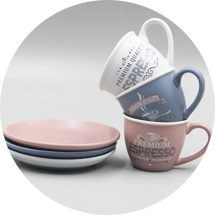 Real Gold Handle High Quality Color Glazed New Bone China Ceramic Coffee Tea Cup With Saucer