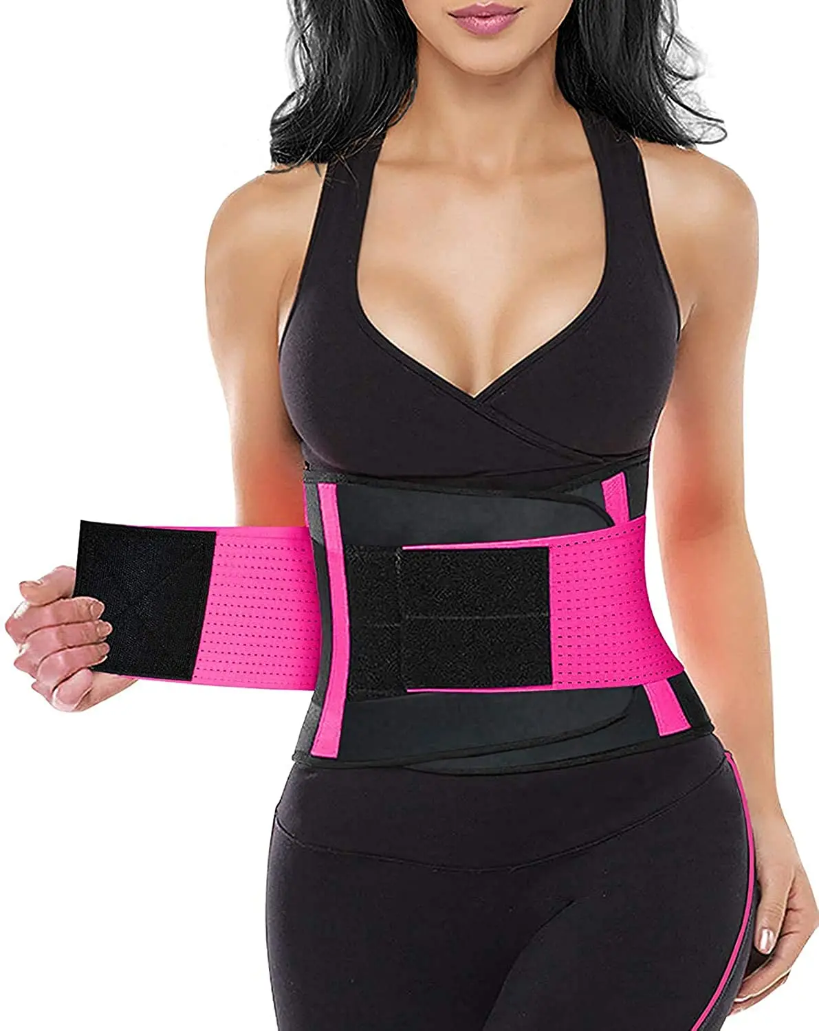 

dropshipping Custom Wholesale Adjustable Neoprene Gym Sports Sweat Slimming Waist trainers and shape wear, Black