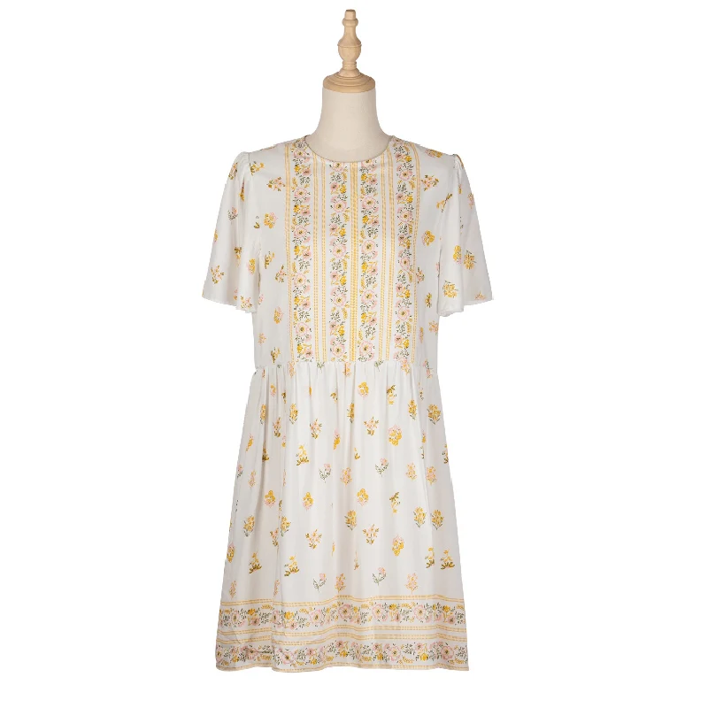 

Bohemian Floral Dress Short Sleeve Woman Loose Printed Casual Dress Wholesale Women Dresses, Multi