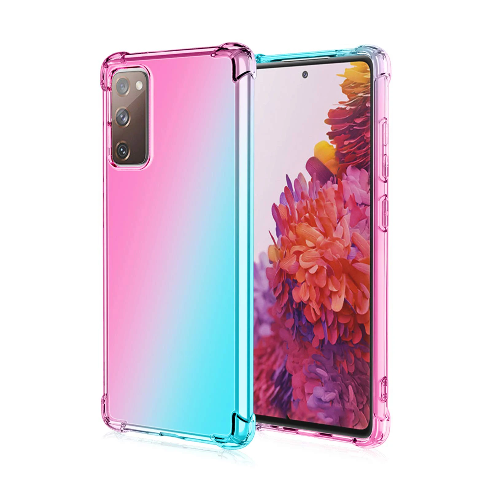 

protective Slim Shock Absorption Rainbow Gradient TPU silicone phone shockproof case for samsung galaxy s20 fe 5g