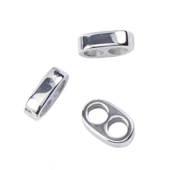 

Stainless Steel Slider Beads 2 Hole Bracelet Spacer Bead Multi-Strand Linking Connector for Leather Cord Bracelets Making
