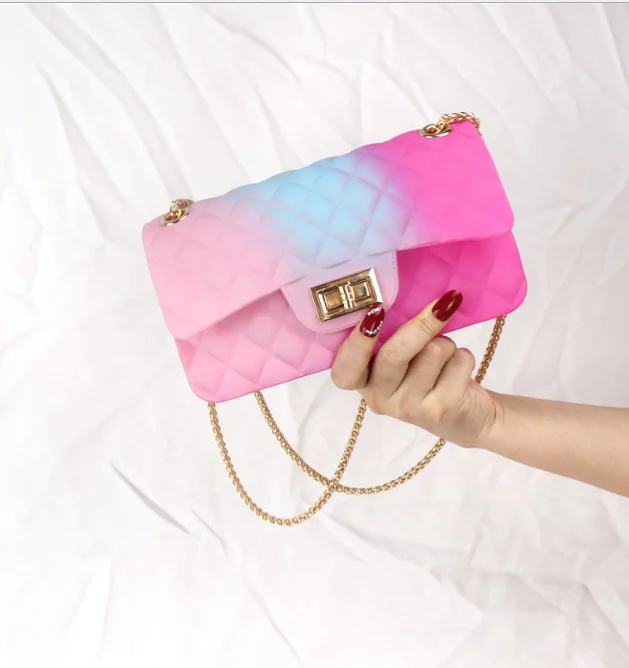 

Fashion luxury Ladies Chain Matt Jelly Handbags Square Crossbody Bag women purses handbags colorful purse, Optional