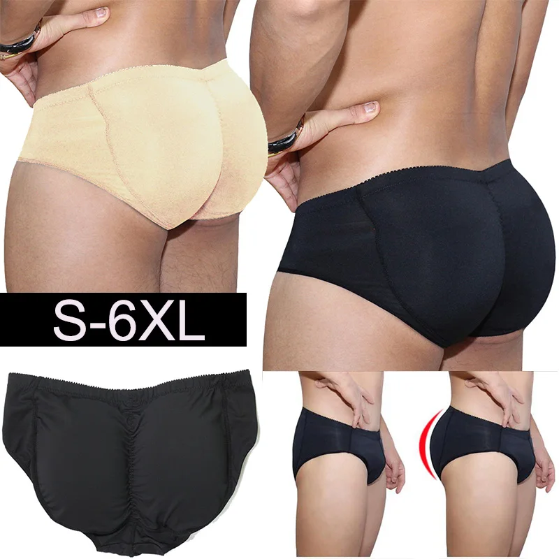 Men Butt Lifter Trainers Male Padded Control Panties Body Shaper Black Elastic Shapewear Men's Fashion Underwear S-6XL Plus Size
