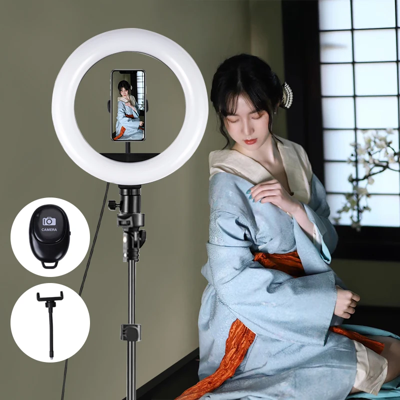 

Shenzhen 10 12 14 18 21 inch tik tok dimmable ring light with tripod stand