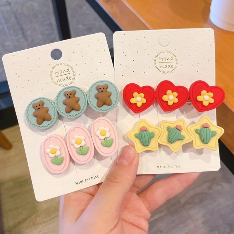 

Amazon hot sale Girls sweet hair clips colorful kids hairpin for Children