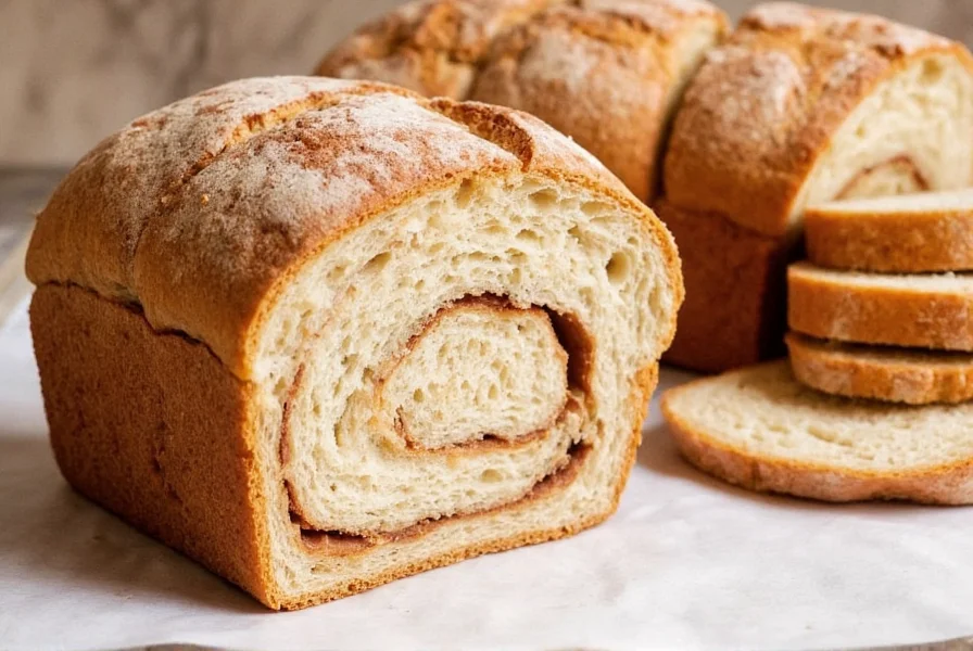 Professional baker demonstrating proper cinnamon swirl lamination technique in sourdough bread