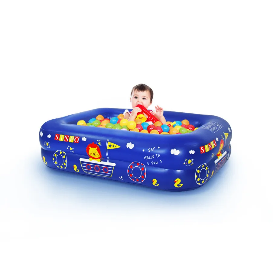 

Children's inflatable swimming pool PVC thickened outdoor household baby inflatable pump Ocean ball pool inflatable pool, Blue