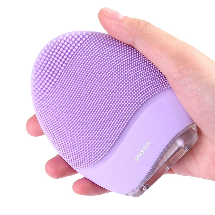 

Portable Waterproof Rechargeable Ultrasonic Electric Sonic Face Deep Pore Clean Silicone Massager Facial Cleansing Brush, Pink, blue, purple