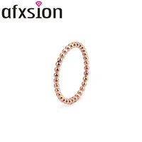 

AFXSION Simple Korean Bead ring Charm Woman rose gold Stainless Steel Ring