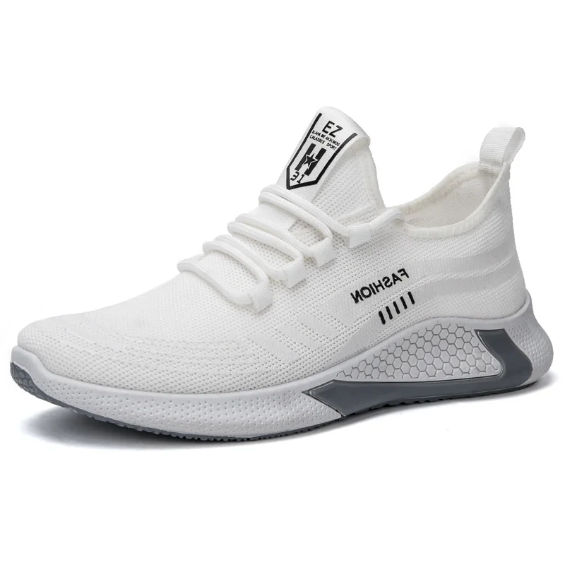 

2020 New Korean version Breathable Men Mesh Shoes Running Mesh surface black shoes with soft soles No-slip Men Sneakers