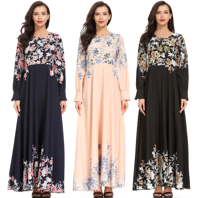 

Z57291B Muslim women dress arabic abaya long sleeve islamic clothing abaya dubai models, As pictures