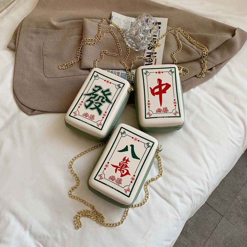 

Unique Mahjong Purse Chinese Style Girls Bags 2021 New Fashion Single Shoulder Zipper messenger bag for woman