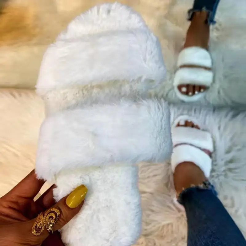 

Custom Plush Slipper Fur Bed Alpaca Flip Flop Woman Faux Funky Indoor Home for Women Fuzzy Fluffy Slippers