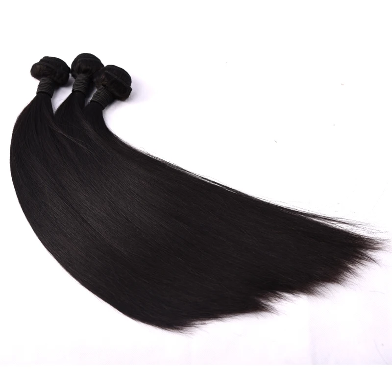 

peruvian real raw 100% virgin human hair long straight bundles with closure set