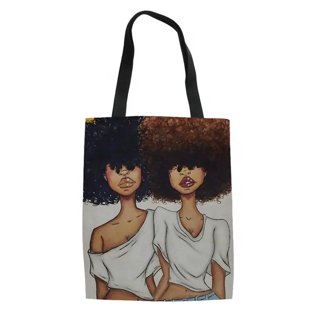 

Fashion Printed Canvas Cotton Shopping Bags Eco-Friendly Shopping Bag, Customizable color