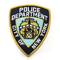 

New York City Police Uniform Shoulder Badges Hand Made Iron On Backing Embroidery Patch