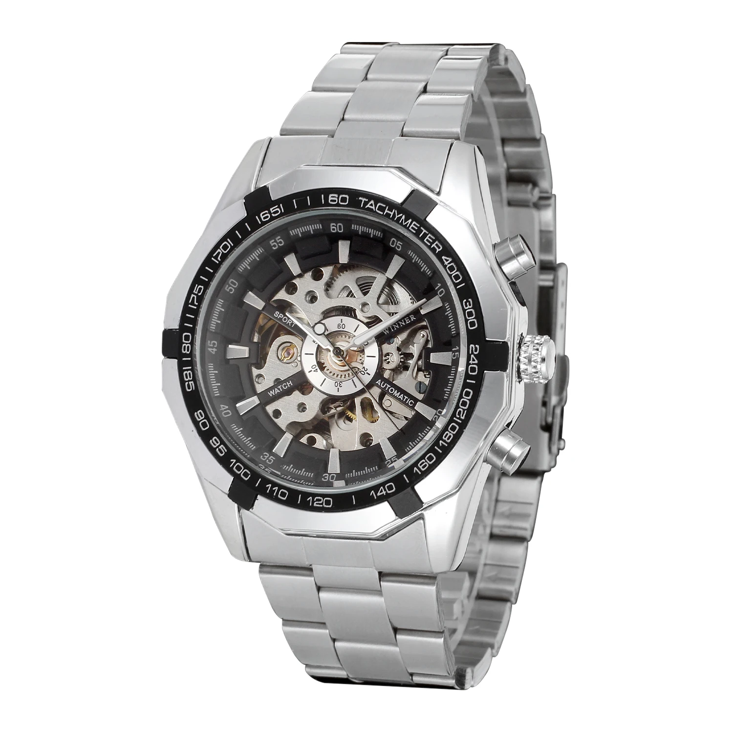 

China T- winner Brand Male Wrist Watches Men Luxury Automatic Custom Logo Simple Design Business Mechanical Skeleton Mens Watch