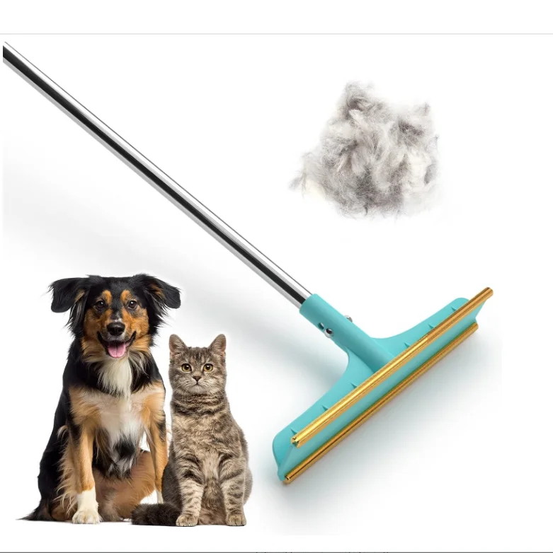 

Hot Sale Telescopic Handle & Innovative Metal Edge Design - Durable Carpet Rake for Pet Hair Removal Broom