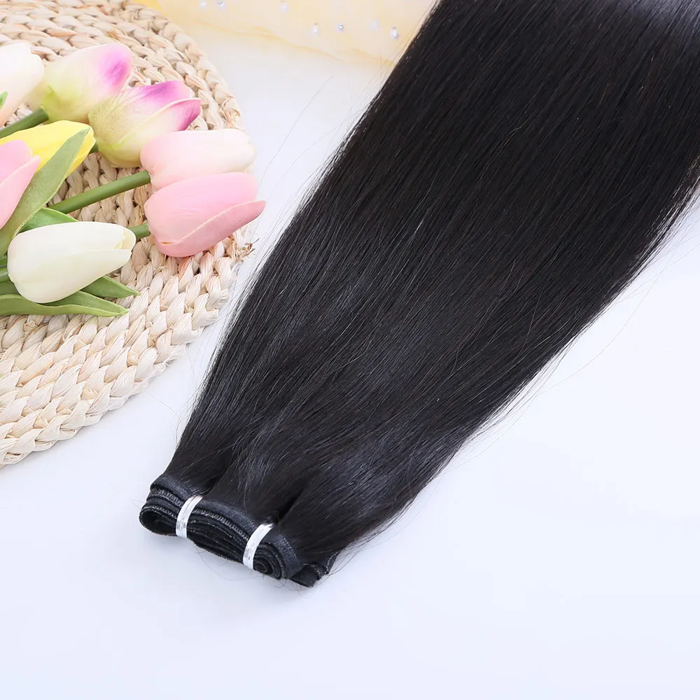 

TopElles factory 12A grade high end customization double drawn seamless flat track wefts hair extension for women, Custom colors
