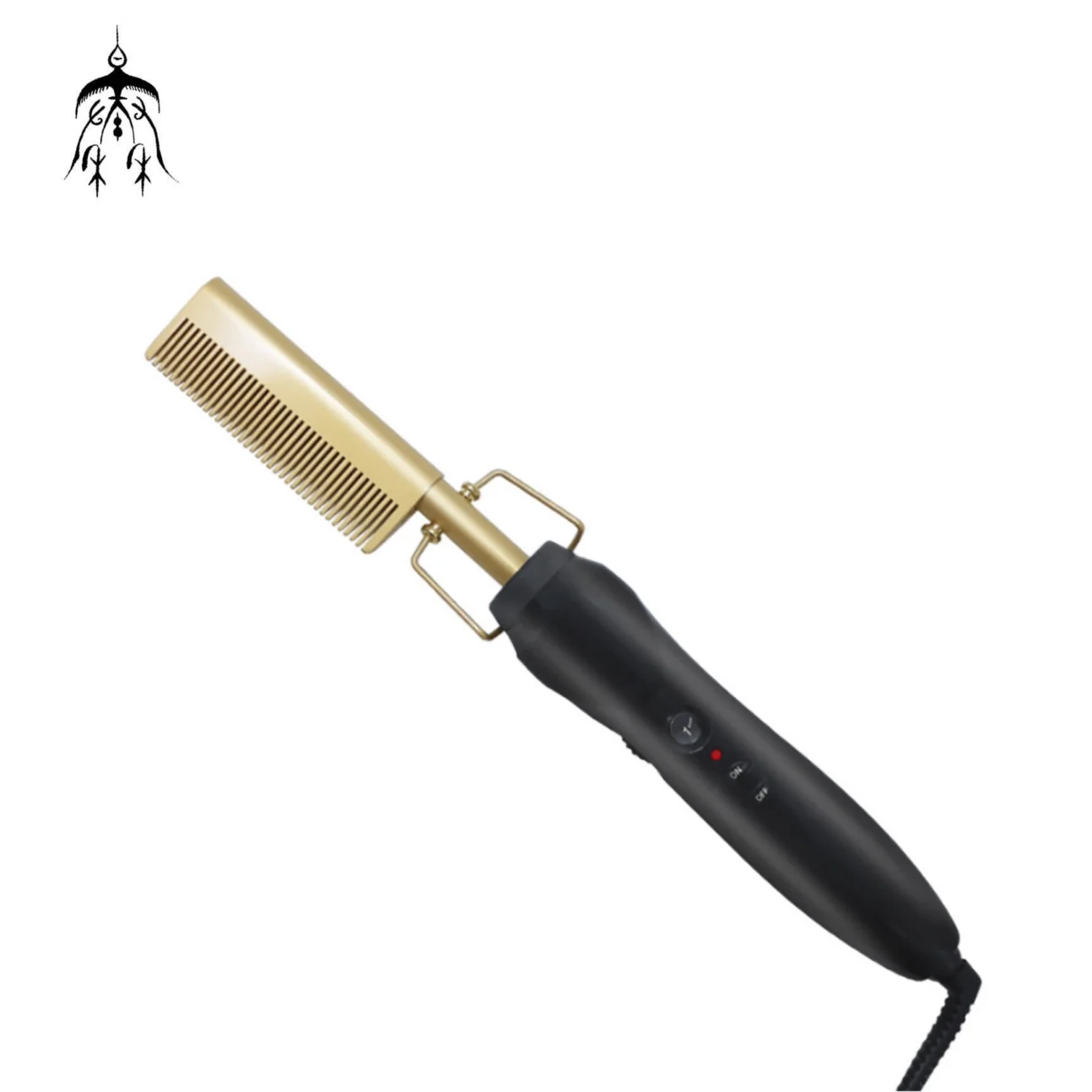 

Wholesale Customized Private Brand Straight Hot Comb With Diamond-Attached Copper Hot Comb Electric Straight Curling Comb