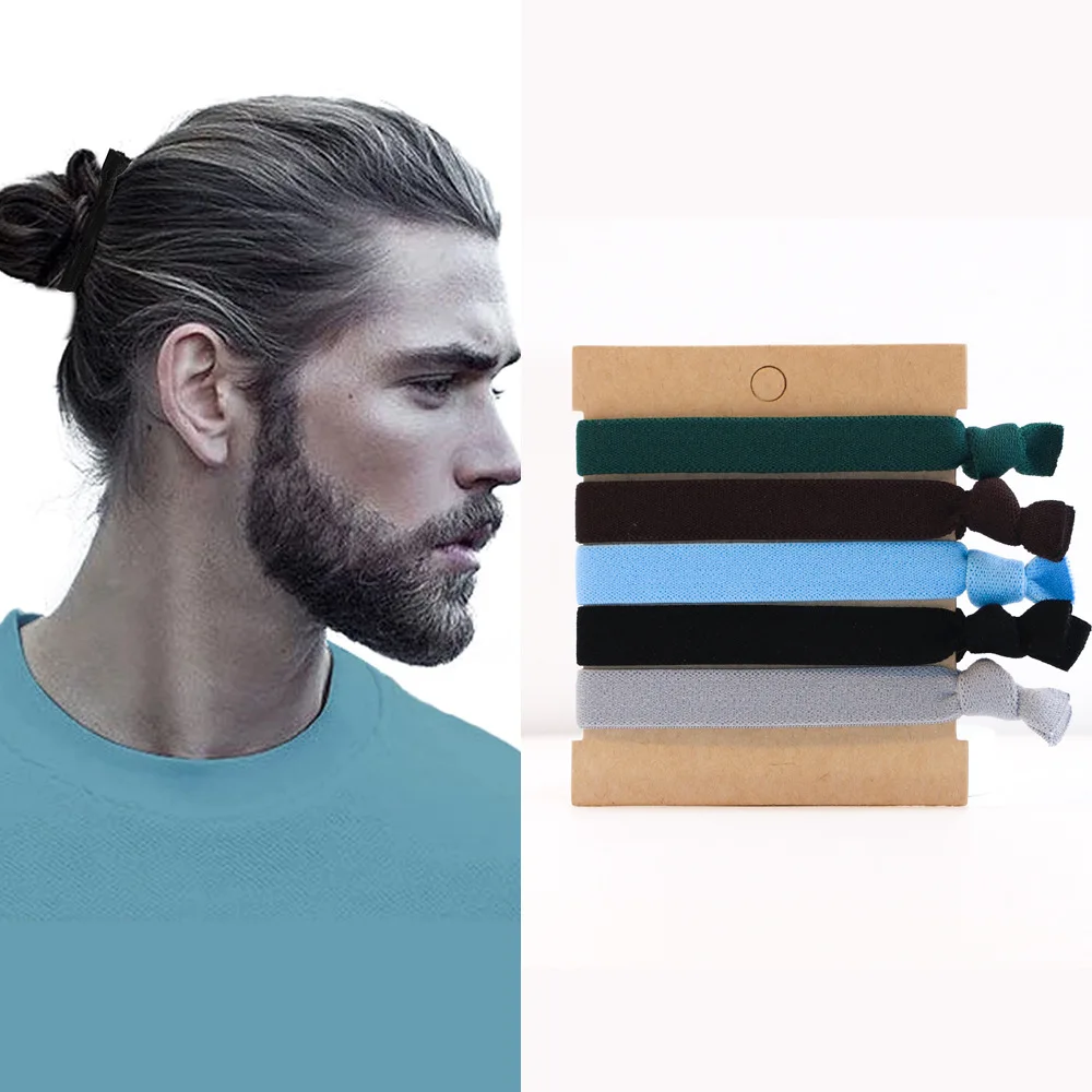 

Men Knitted Sports Hairbands Headband High Elastic Non-slip Hair Rope Ponytail Elastic Band Hair Ties Accessories Custom Logo