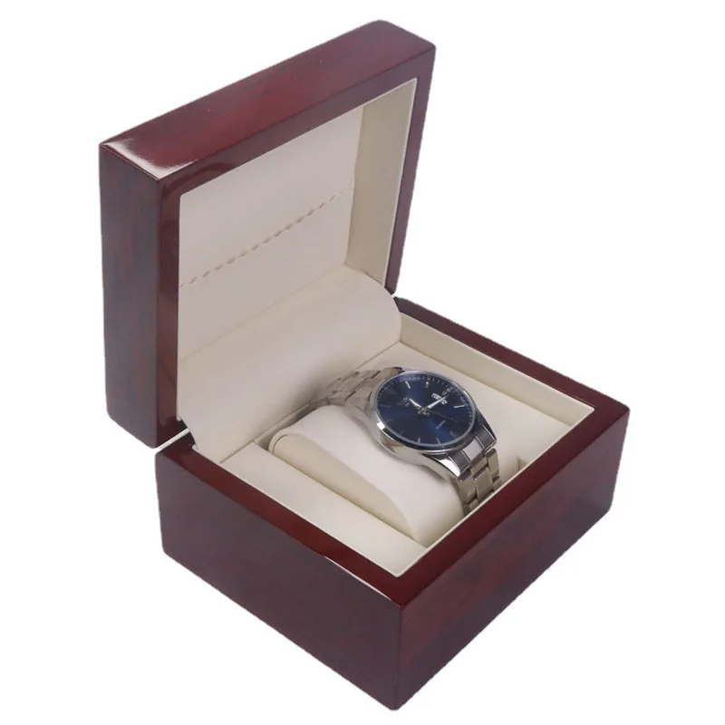 

Spot wholesale paint single watch box Wooden spray paint watch box Single solid wood paint watch wooden box, Red