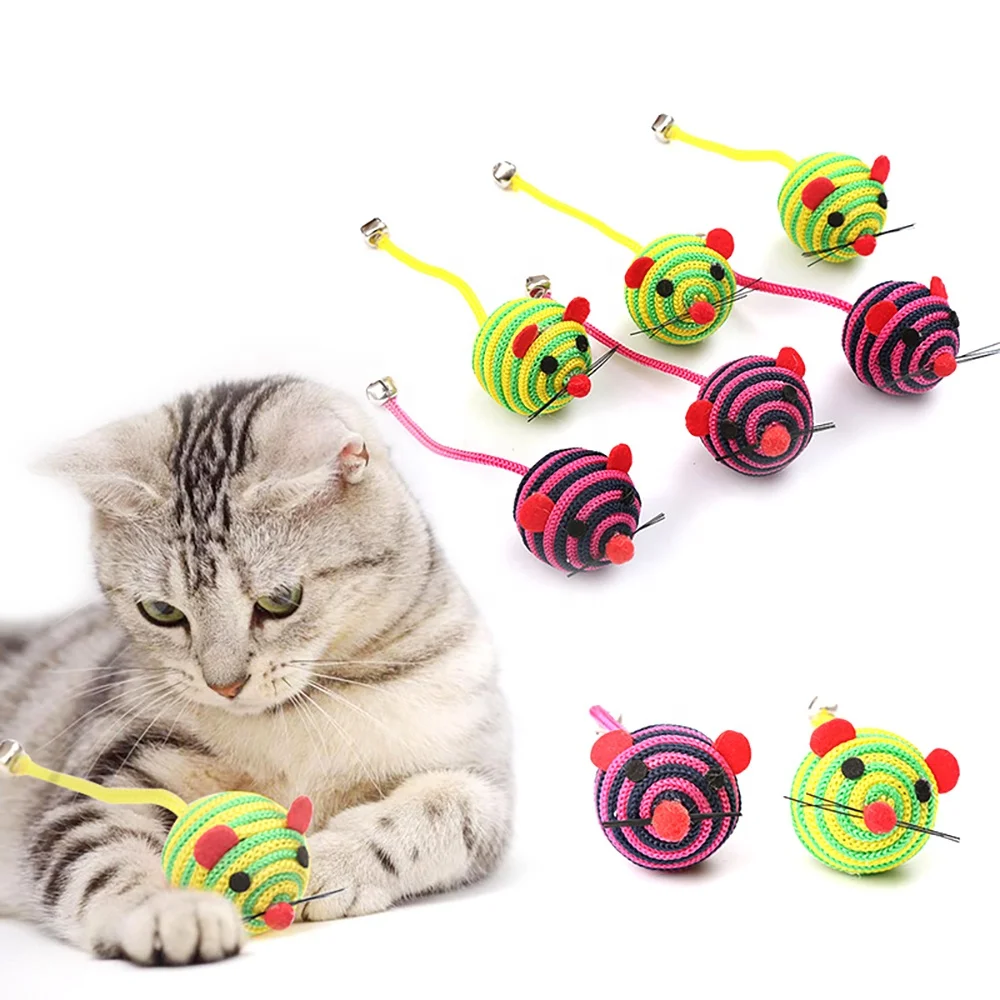 

New Arrival Hot Sale Fidding Green Mouse Rope Material Cat Toys For Pet, As picture