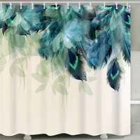 

Amazon Top Seller 2019 3D Custom Digital Print Waterproof Polyester Fabric Shower Curtain with Hooks