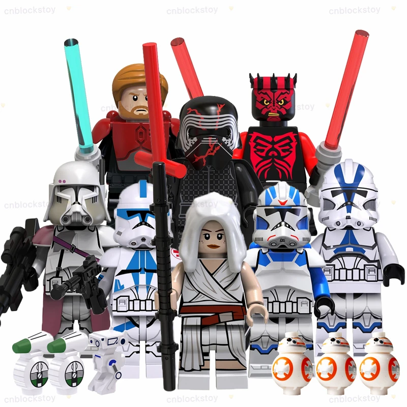 

SW Series Wars Movie TV6104 Darth Maul Commander Bacara Obi-wan Rey Building Block Figure Children Collect DIY Toy Juguetes