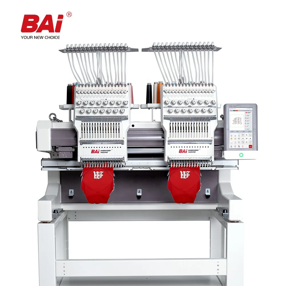 

BAI latest 2 head professional computerized cap embroidery machine with good price