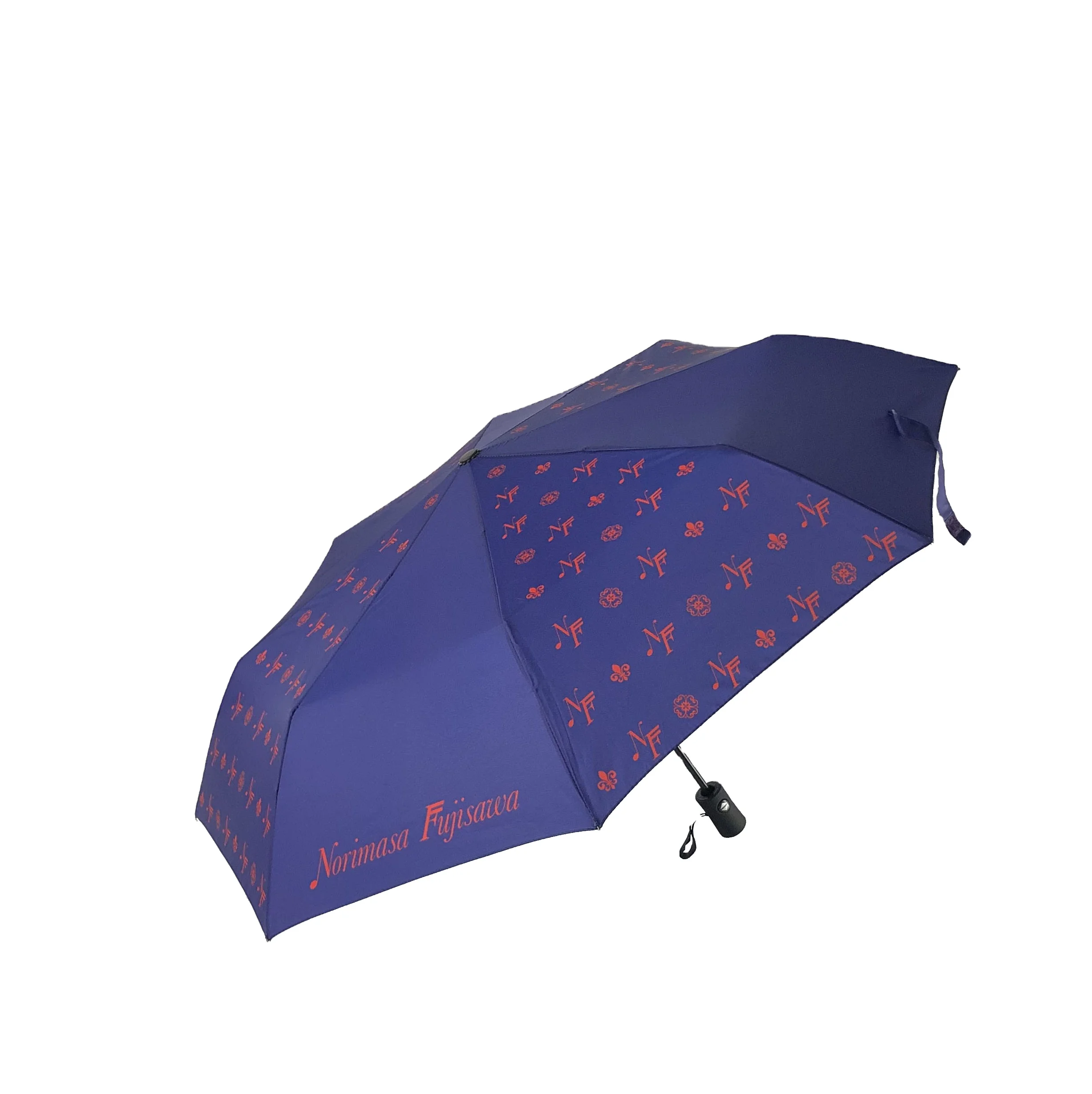 

Umbrella folding auto open and close windproof frame digital printed three fold compact umbrella