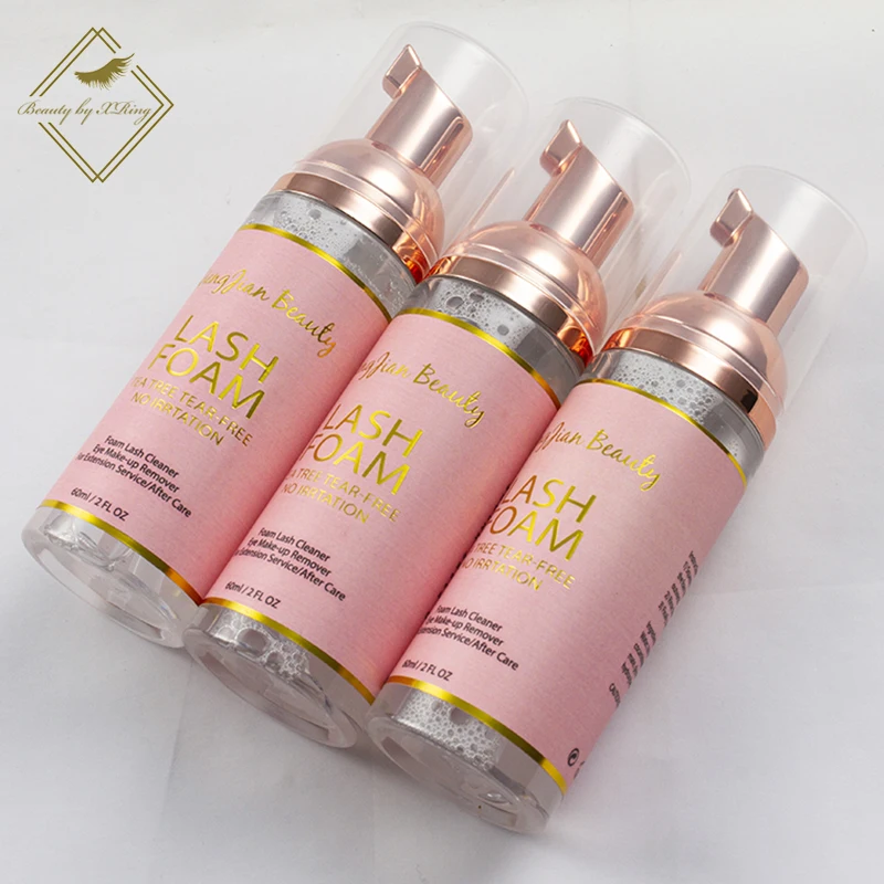 

Private label custom natural tea tree lash cleanser eyelash extension foam shampoo, White