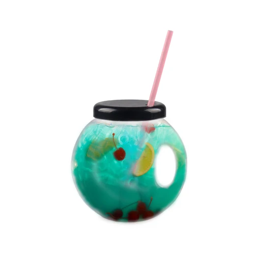 

42oz Plastic Fish Bowl cocktail glass party souvenir cup boba drink bottle plastic fish bowl cup with handle