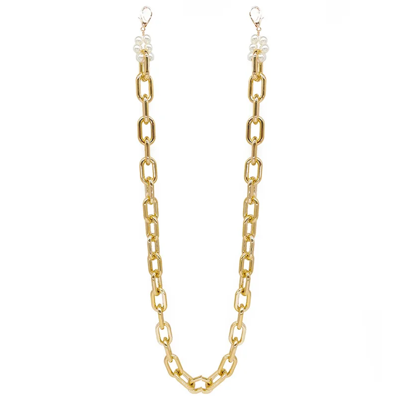 

RTS pearl and gold chains for maskes masking chain acrylic pearl designer masking necklace