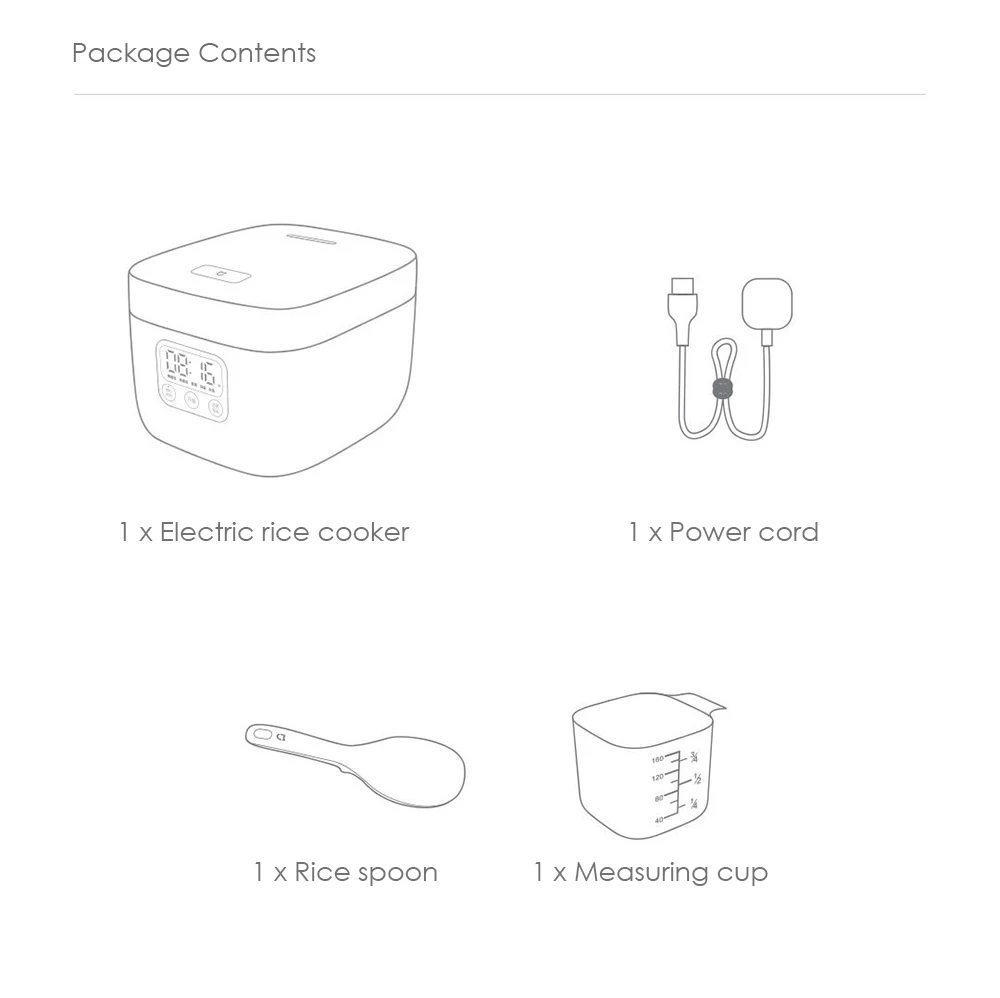 Xiaomi Mi Home App Electric Lunch Box Mini 1.6L Rice and Heat Food Smart Kitchen Rice Cooker for household