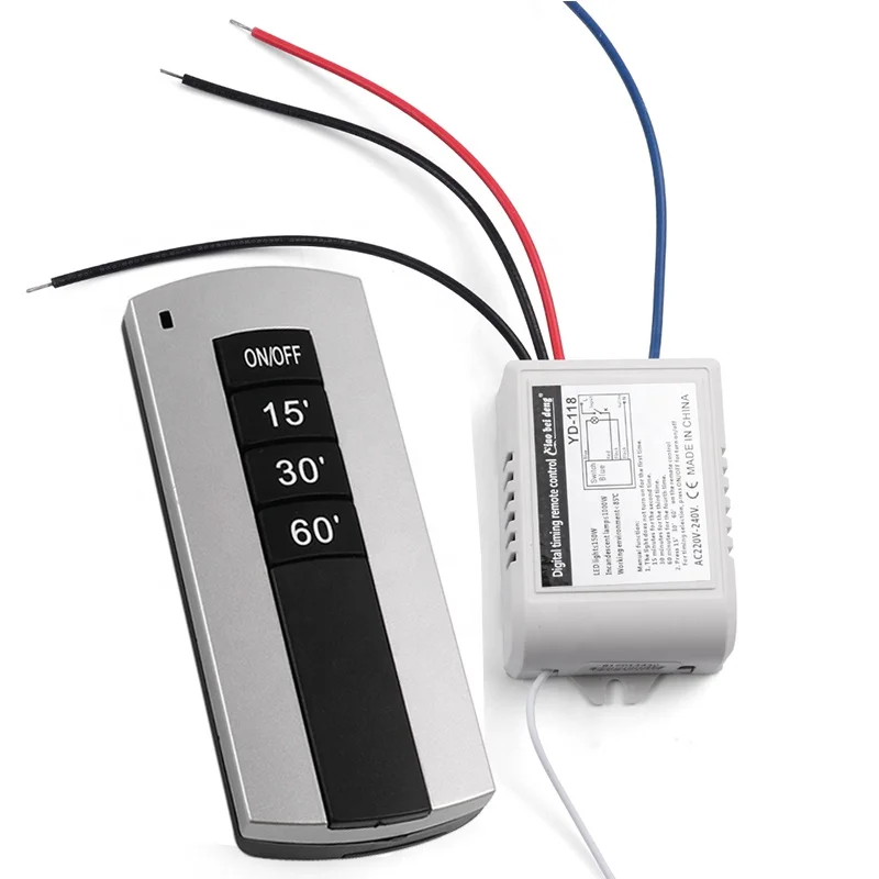 

250W 110V 4 channel rf switch digital wireless remote control for uv germicidal lamp, Black