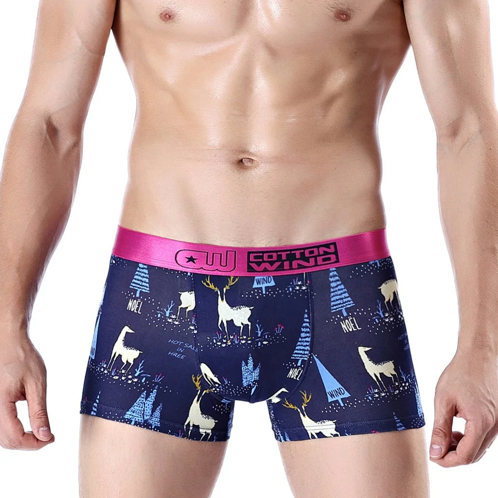 

Custom Cotton Modal Spandex elastic waistband allover print Mens boxer shorts Men panties Men underwear, Printed
