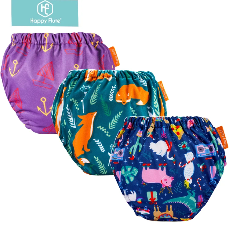 

Happyflute baby training pants washable cotton baby cloth diapers nappies printed training pants for baby, Printed color