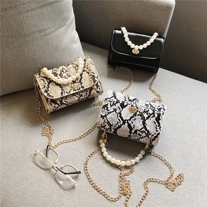 

Purses and handbags Pearl Snake Skin Handbag Pearl Handbag Material Chain Crossbody Bags For Women, White/black/yellow