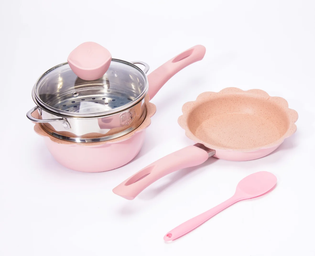 

Baby food hot milk pot medical stone non-stick pot children cooking instant noodles family multifunctional pot, Blue/pink/red