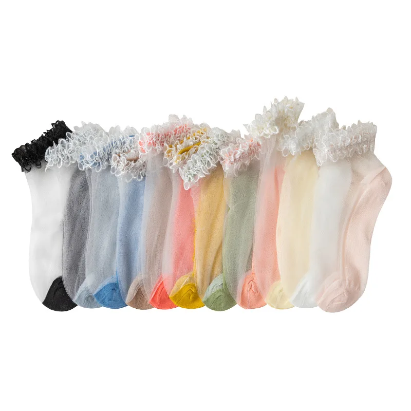 

MY-140 Transparent Socks Mesh Lace Sock For Women Socks Ankle, Custom color