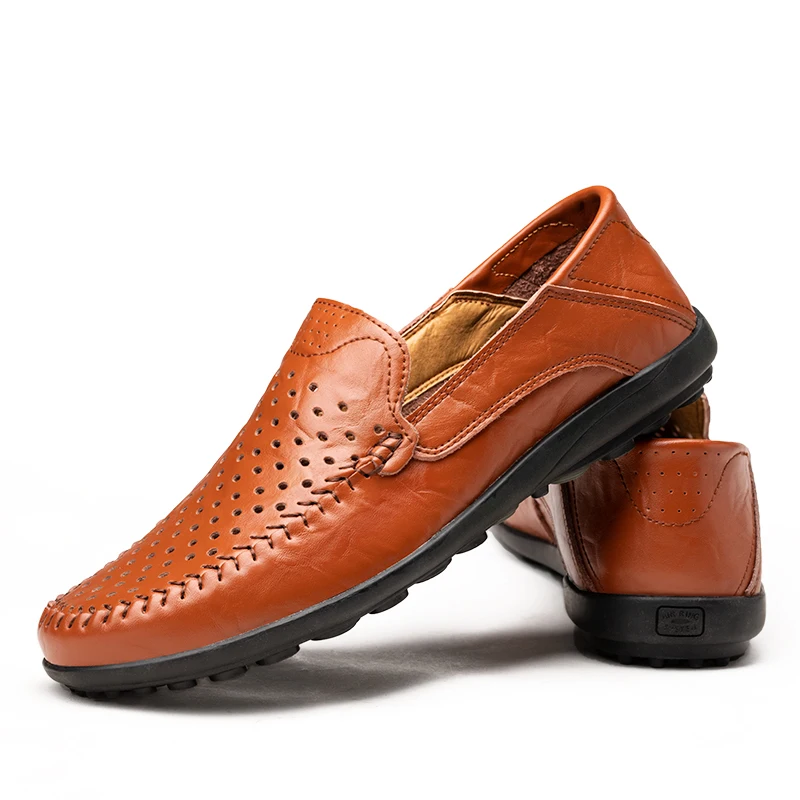 

2 Style Black Brown Lazy Fashion Flat Slip on Casual Loafers Pu Leather Dress Shoes for Men Driving