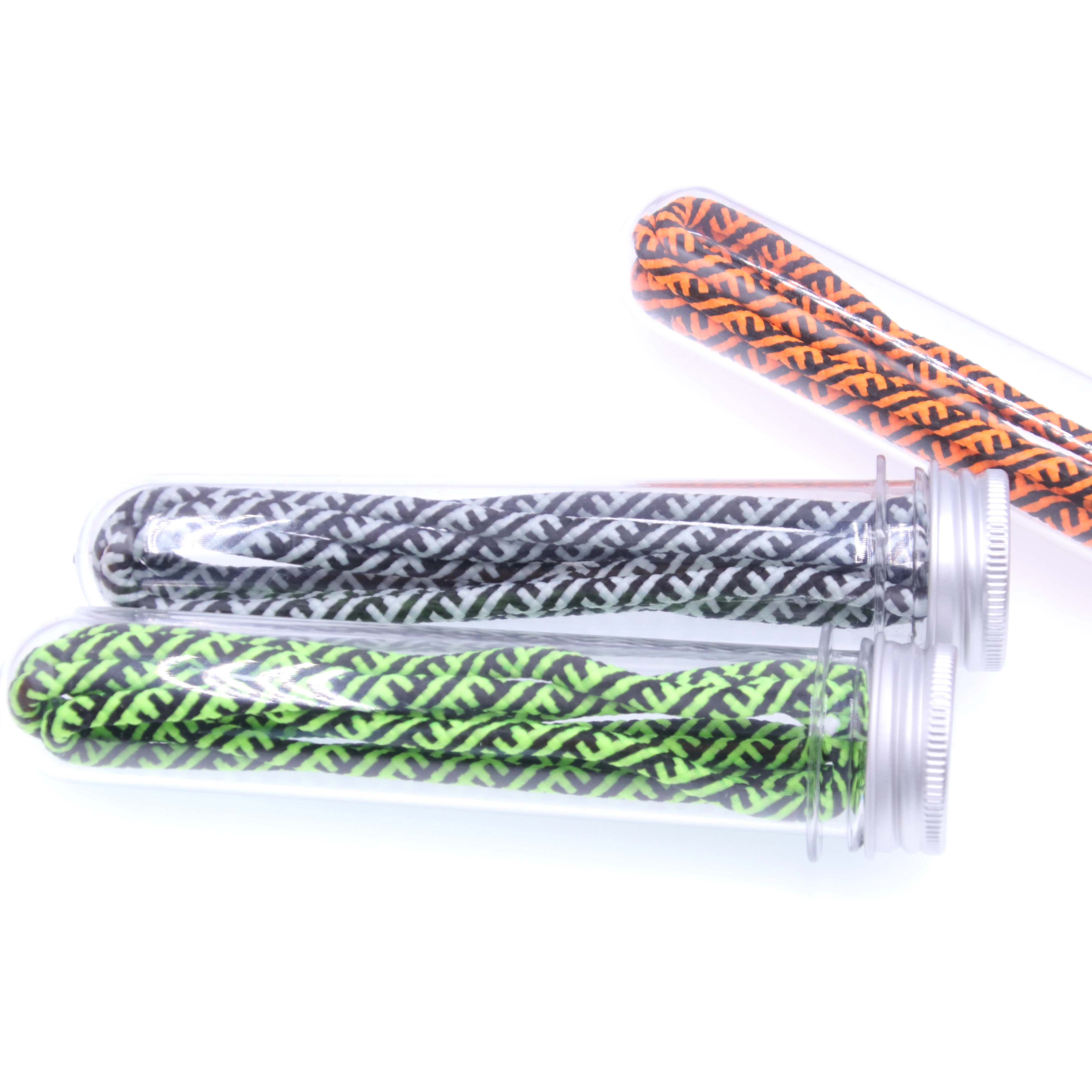 

Weiou Company Custom Design Rope Round Polyester White And Black Mixed Shoelaces With Plastic Tips, Two colors mixed