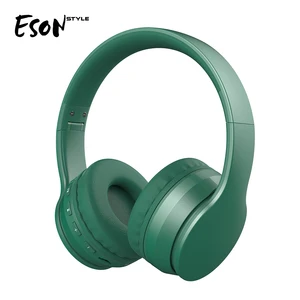 Eson Style Gift noise cancelling headphones metal leather mic FM radio TF shenzhen OEM BQB Bluetooth wireless headphone