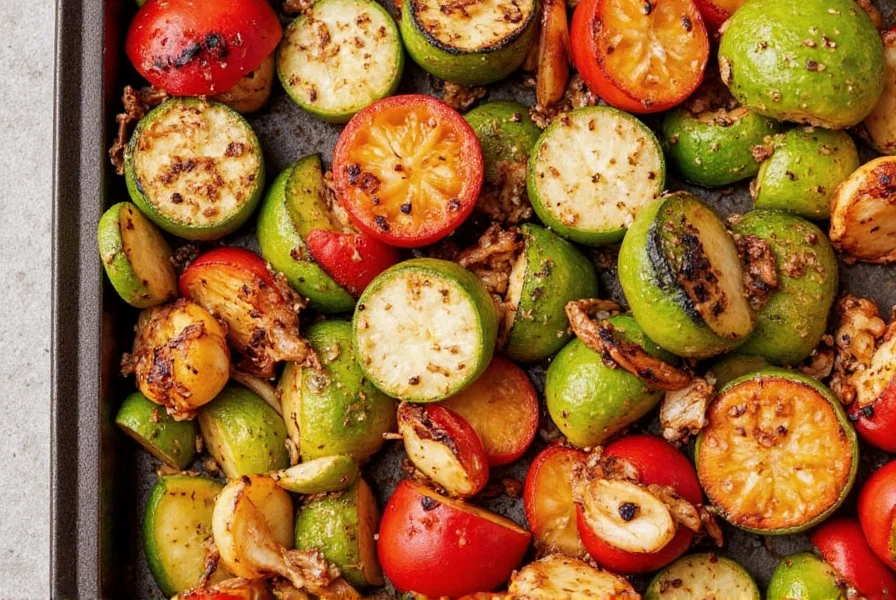 Mixed grilled vegetables in a basket