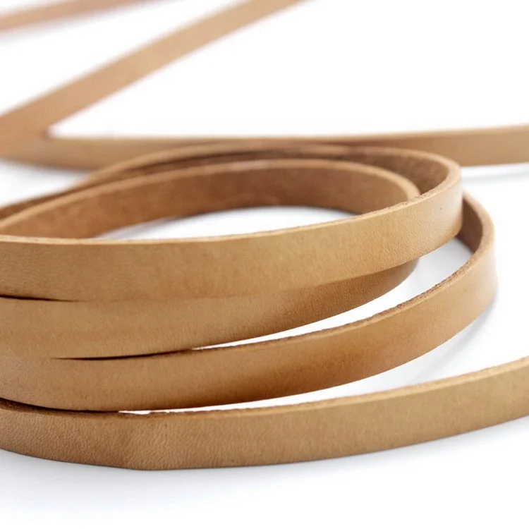 8mm Flat Tan Natural Jewelry Findings Accessories Diy Jewelry Leather Strip Cord
