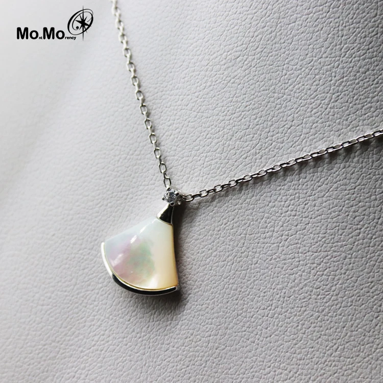 

Custom Luxury Sublimation White Agate Petite Pendant Necklace Jewellery, Silver