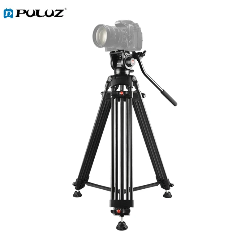 

Factory Price PULUZ Professional Heavy Duty Video Camcorder Aluminum Alloy Tripod for DSLR / SLR Camera