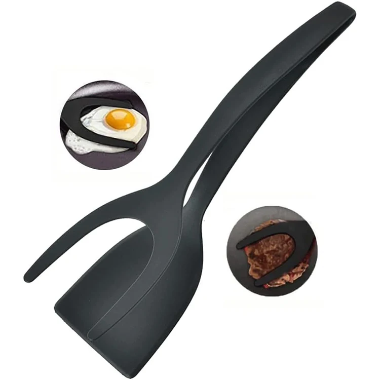 Hot Sale 2 in 1 Kitchen Clamp Multifunctional Spatula Grinding Cooking Spoon Cookware Egg Pancake Spatula Clamping Omelette
